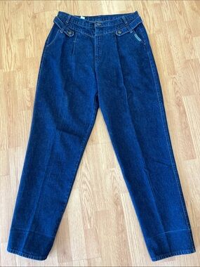 VTG Rocky Mountain High-Rise Dark Blue Denim Tapered Jeans Sz 19/20 USA made